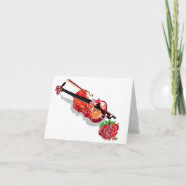 Note Card/Violine mit Rose Karte