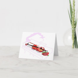 Note Card Violine Rose im Piano Karte