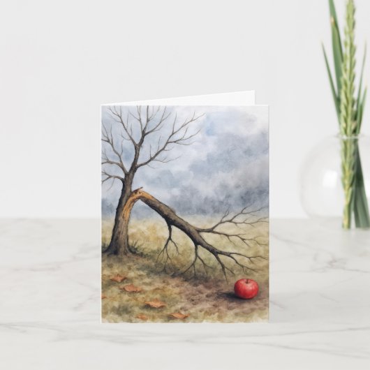 Note Card Watercolor Broken Apple Tree  Karte (Vorderseite)