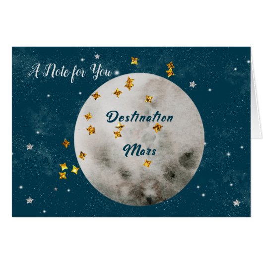Note Card with Planet Mars (Vorderseite (Horizontal))