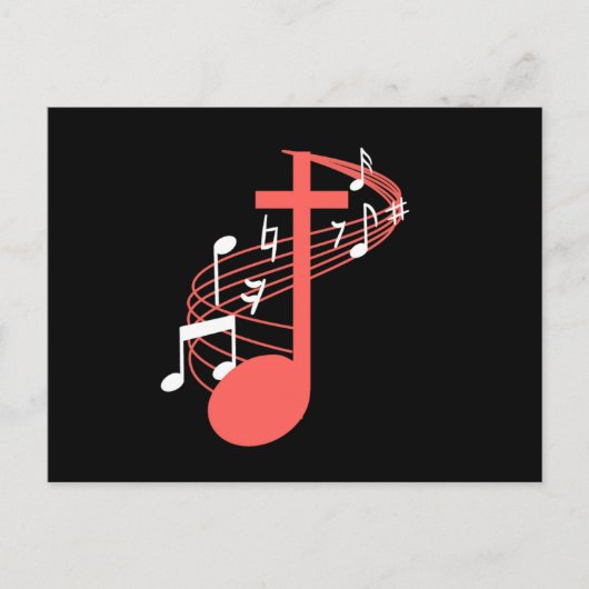 Note Cross Clef Church Chorchor Chormusikchor G Postkarte (Vorderseite)