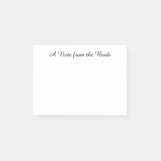 "Note from the Bride" Post-its Post-it Klebezettel (Vorderseite)