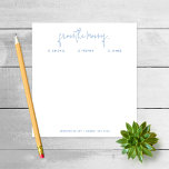 Note "From the Mama" to School, Blue Notepad Notizblock<br><div class="desc">Diese Notizblöcke sind ein perfektes Geschenk oder Ergänzung zu Ihrem Schreibtisch. Passen Sie den Notizblock mit den Namen Ihrer Kinder und Ihren Kontaktinformationen unten an. Ändern Sie mit der Funktion Anpassen den Schriftart oder das Layout des Texts.</div>