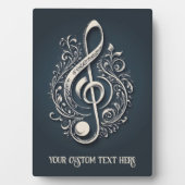 Note für benutzerdefinierten Text Musical Clef Fotoplatte (Vorderseite)