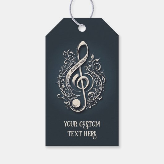 Note für benutzerdefinierten Text Musical Clef Geschenkanhänger (Vorderseite)