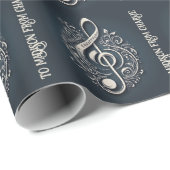 Note für benutzerdefinierten Text Musical Clef Geschenkpapier (Rolleneckpunkt)