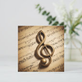 Note für benutzerdefinierten Text Musical Clef Karte (Stehend Vorderseite)