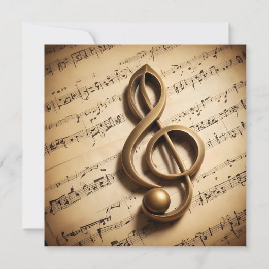 Note für benutzerdefinierten Text Musical Clef Karte (Vorderseite)