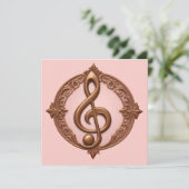 Note für benutzerdefinierten Text Musical Clef Karte (Stehend Vorderseite)