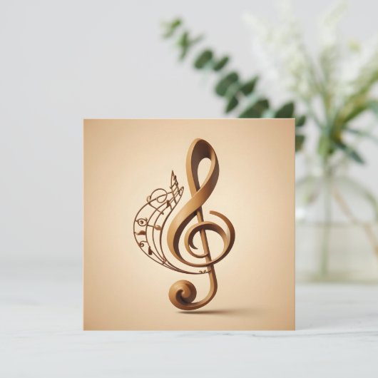 Note für benutzerdefinierten Text Musical Clef Karte (Stehend Vorderseite)