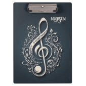 Note für benutzerdefinierten Text Musical Clef Klemmbrett (Vorderseite)
