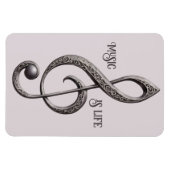 Note für benutzerdefinierten Text Musical Clef Magnet (Horizontal)