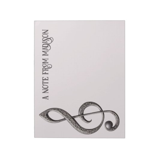 Note für benutzerdefinierten Text Musical Clef Notizblock (Rotiert)