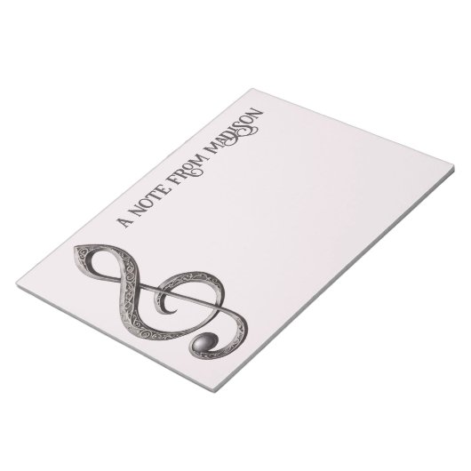 Note für benutzerdefinierten Text Musical Clef Notizblock (angewinkelt)