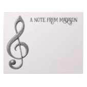 Note für benutzerdefinierten Text Musical Clef Notizblock (Vorderseite)