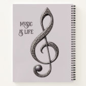 Note für benutzerdefinierten Text Musical Clef Notizblock (Rückseite)