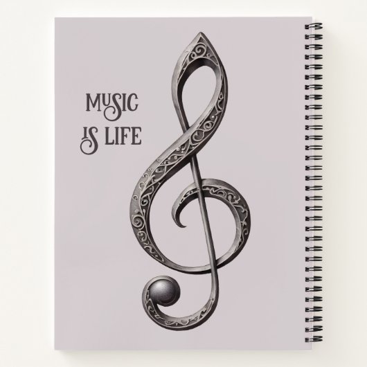 Note für benutzerdefinierten Text Musical Clef Notizblock (Rückseite)