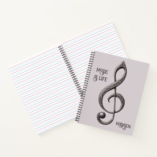 Note für benutzerdefinierten Text Musical Clef Notizblock (Innenseite)