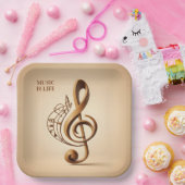 Note für benutzerdefinierten Text Musical Clef Pappteller (Party)