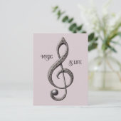 Note für benutzerdefinierten Text Musical Clef Postkarte (Stehend Vorderseite)