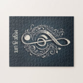 Note für benutzerdefinierten Text Musical Clef Puzzle (Horizontal)