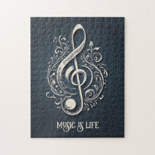 Note für benutzerdefinierten Text Musical Clef Puzzle