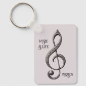 Note für benutzerdefinierten Text Musical Clef Schlüsselanhänger (Vorderseite)