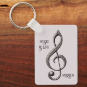 Note für benutzerdefinierten Text Musical Clef Schlüsselanhänger (Vorderseite)