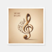 Note für benutzerdefinierten Text Musical Clef Serviette (Vorderseite)