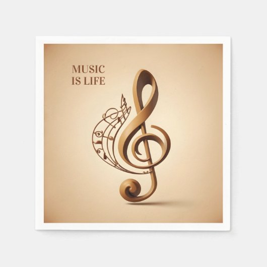 Note für benutzerdefinierten Text Musical Clef Serviette (Vorderseite)