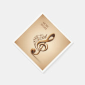 Note für benutzerdefinierten Text Musical Clef Serviette (Ecke)