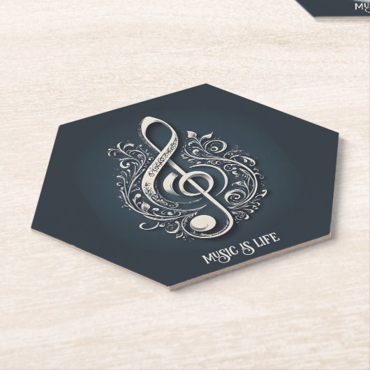 Note für benutzerdefinierten Text Musical Clef Untersetzer (angewinkelt)