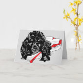 Note Grußkarte : Poodle leere Innenseite Karte (Gelbe Blume)