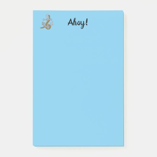 Note Pad - Ahoy with Gray Anchor Post-it Klebezettel (Vorderseite)