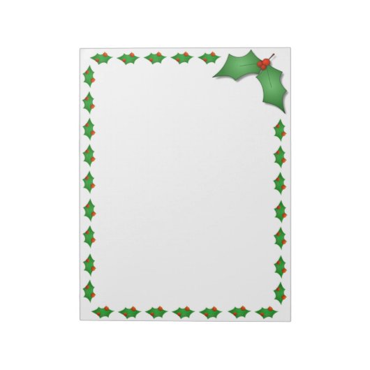 Note Pad Christmas Holly Notizblock (Rotiert)