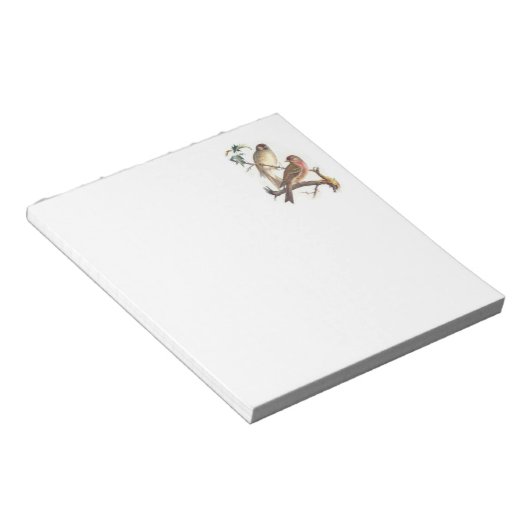 Note Pad mit schönen Vögeln Notizblock (angewinkelt)