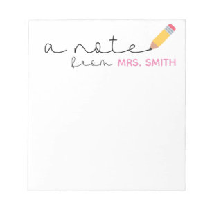 Note Pad, Teacher Gift Notizblock