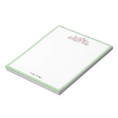 Note Pad with Name Soft Pink Roses Notizblock (Rotiert)