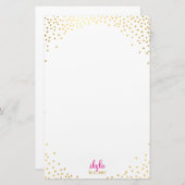 NOTE PAPER glamouröse rustikale Goldfolie Confetti Briefpapier (Vorne/Hinten)