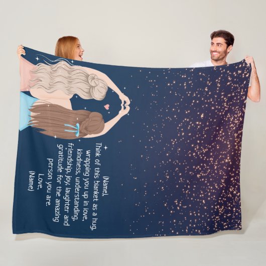 Note: The Navy Gold Sparkle Girls Friend Letter Fleecedecke (Beispiel)