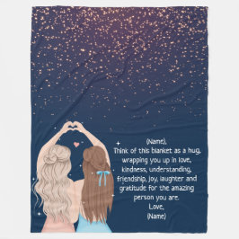 Note: The Navy Gold Sparkle Girls Friend Letter Fleecedecke