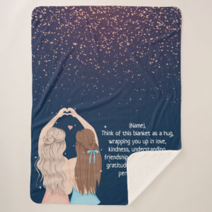 Note: The Navy Gold Sparkle Girls Friend Letter Sherpadecke