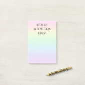 "Note to Self" Funny Pastel Rainbow Post-it-Notize Post-it Klebezettel (Auf Schreibtisch)