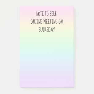 "Note to Self" Funny Pastel Rainbow Post-it-Notize Post-it Klebezettel