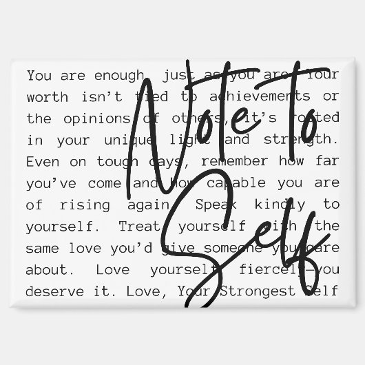 "Note to Self" Inspiration Magnet (Vorderseite)