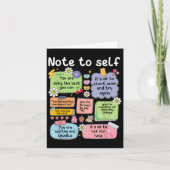 Note To Self, Motivational, Mental Health, Sitive  Karte (Vorderseite)