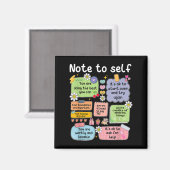 Note To Self, Motivational, Mental Health, Sitive Magnet (Vorderseite/Rückseite)