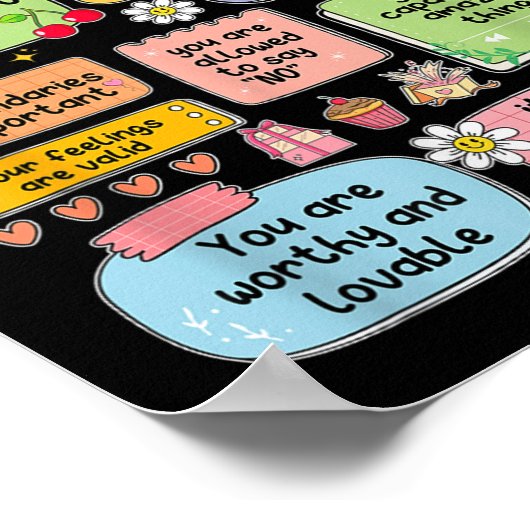 Note To Self, Motivational, Mental Health, Sitive  Poster (Ecke)