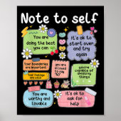 Note To Self, Motivational, Mental Health, Sitive  Poster (Vorne)