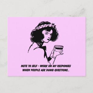 Note to Self - Sarcastic Spaß Postkarte